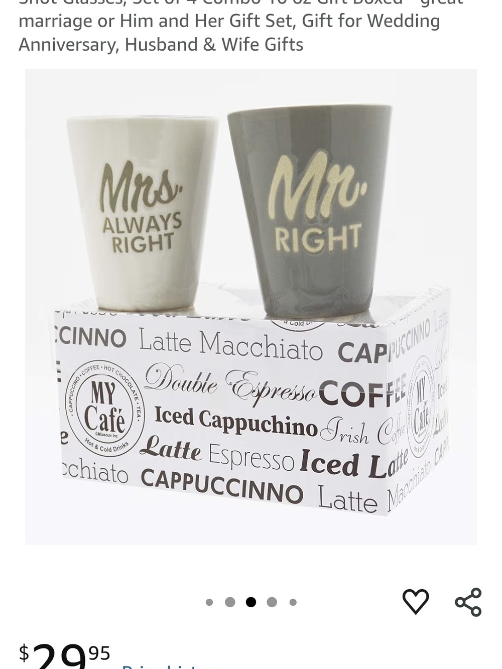 Mr. Right & Mrs. Always Right Ceramic Mug Set - Grey and White - Picture 4 of 4